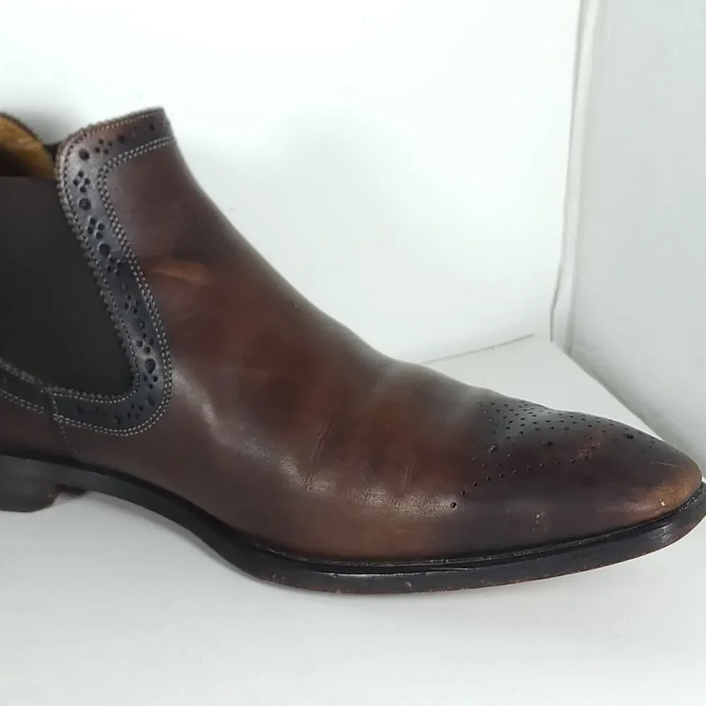Antonio Maurizi Men's US7 EU40 Brown Burnished Leather Chelsea Ankle boots